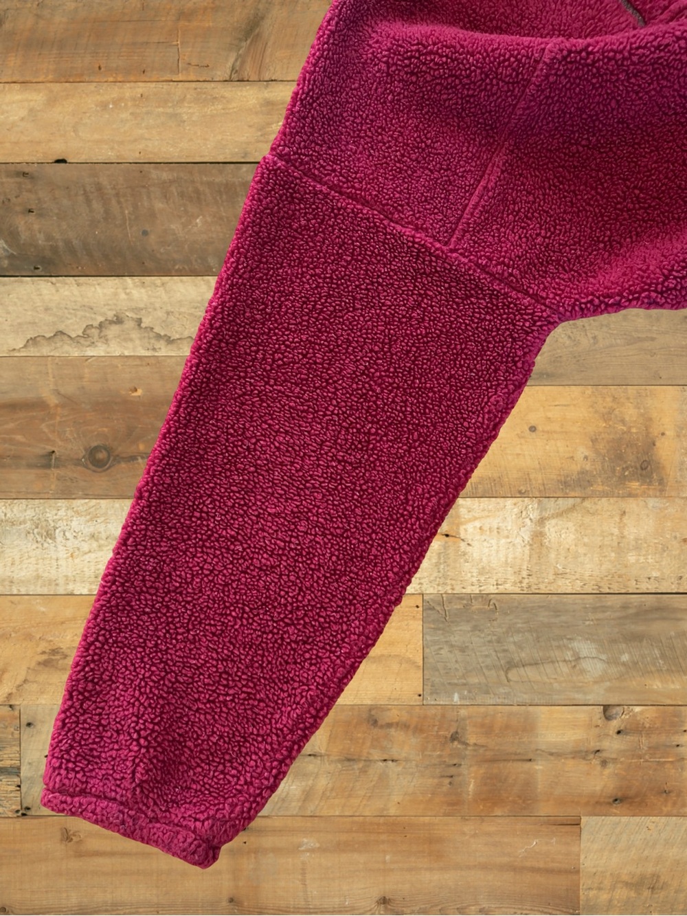 Magenta Vintage Sherpa Fleece Quarter Zip Pullover Made in Canada Fits L - Picture 7 of 13